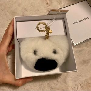 Michael Kors bear fur key chain NIB